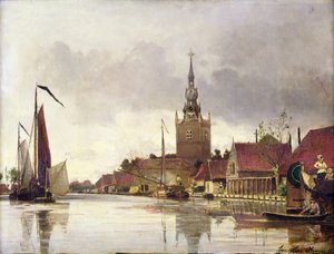Udsigt over Overschie nær Rotterdam, 1856